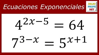 Ecuaciones exponenciales  Ej 1 y 2 [upl. by Ethelind]