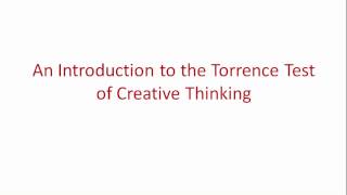 An Overview of the Torrance Test of Creative Thinking TTCT [upl. by Ahsal]