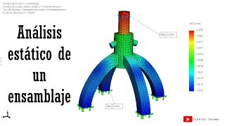 Análisis estático de un ensamblaje  Simulación  SolidWorks Simulation [upl. by Nellek]