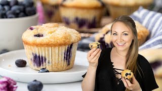 Blueberry Muffins that are HEALTHY and delicious  Low calorie High Protein Dessert Recipe [upl. by Airrotal822]