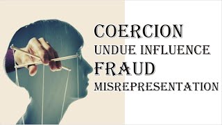 Coercion Undue Influence Fraud Misrepresentation  Indian Contract Act 1872  Law Guru [upl. by Ranice]