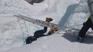 Everest Crevasse Fall amp Emergency Rescue [upl. by Rowley]