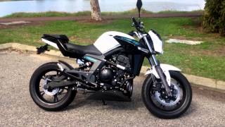 CF moto 650NK  Two Brothers titanium slipon exhaust sounds loud [upl. by Cindee]