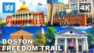 4K THE FREEDOM TRAIL in Boston Massachusetts USA 🇺🇸 Full Walking Tour amp Travel Guide [upl. by Aitetel584]