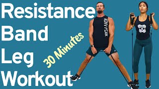 Resistance Band Leg Workout  Glutes Quads Hamstrings Calves Strength Training [upl. by Hameerak]