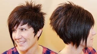 HOW TO CUT WOMENS HAIR  Short Pixie Assymetrical Aline Haircut Tutorial [upl. by Acino]