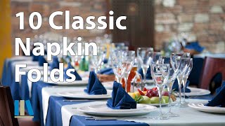 10 EASY CLASSIC NAPKIN FOLDS FOR RESTAURANTS [upl. by Trofmoc898]