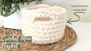 Crochet Mini Basket tutorial  EASY CROCHET [upl. by Narual]