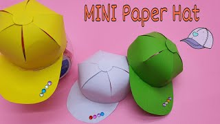 Origami diy papercraft miniature hat mini hat paper tutorial cute mini cap easy paper cap [upl. by Allison]