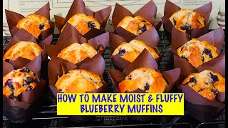 HOW TO MAKE MOIST amp FLUFFY BLUEBERRY MUFFINSEASY RECIPE [upl. by Hatti876]