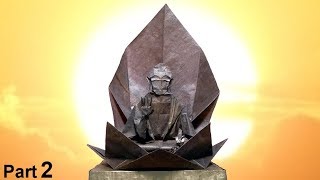 Origami Buddha tutorial Hojyo Takashi part 2 折り 紙 仏像 Buda [upl. by Annaujat]