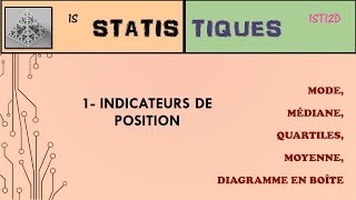 Statistiques  1Indicateurs de position [upl. by Frederik258]