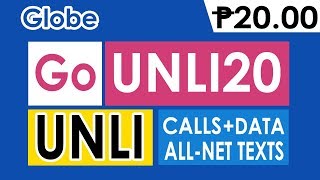 How to Register Globe GoUNLI20  20 Pesos Unli Call and Text to All for 1 Day [upl. by Lahcsap]