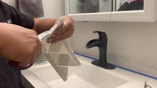 Bathroom Tile Backsplash with Trim How To [upl. by Ayocal]