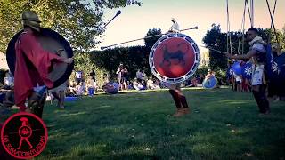 Greek Hoplites Fight  Ancient quotHEMAquot Spears amp Shields  Les Somathophylaques  Arles 2018 [upl. by Nahte]