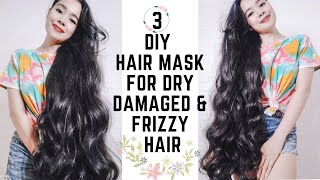 3 DIY Hair Mask Recipes For Dry amp Fizzy Damaged Hair Treatment At HomeBeautyklove [upl. by Henley]