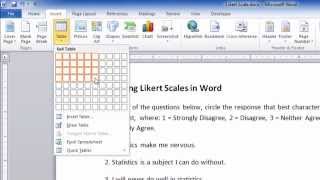 How to Create a Likert ScaleQuestionnaire in Word [upl. by Adle]