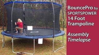 Trampoline  BouncePro by SPORTSPOWER 14 Foot  assembly timelapse [upl. by Kissel779]