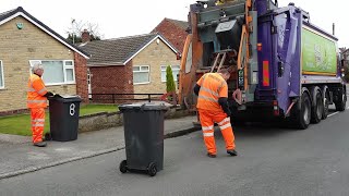 Bin lorry in Rotherham collecting black bin [upl. by Retsila]