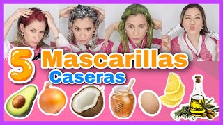 5 MASCARILLAS CASERAS PARA UN PELO HERMOSO HIDRATADO Y SIN PUNTAS ABIERTAS  NatyGloss [upl. by Malcolm]