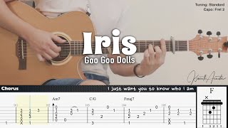 Iris  Goo Goo Dolls  Fingerstyle Guitar  TAB  Chords  Lyrics [upl. by Ahcila368]