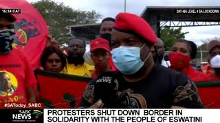 A group of protesters blocked eSwatini borders in Mpumalanga [upl. by Yenittirb]