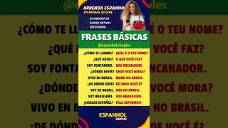 FRASES BÁSICAS EM ESPANHOL espanholsimples [upl. by Eelynnhoj]