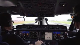 Gulfstream G650ER Takes Off from Savannah Hilton Head Intl Airport Cockpit – AIN [upl. by Aehcim]