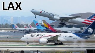 1 HOUR PLANESPOTTING at Los Angeles Airport LAX  ✈ Full HD [upl. by Esorbma]