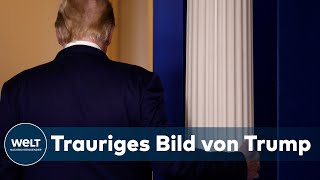 TATTRIGER TRUMP Mit brüchiger Stimme klagt USPräsident über Wahlbetrug [upl. by Ymled]