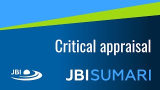 13 JBI SUMARI Tutorial Critical appraisal [upl. by Salita]