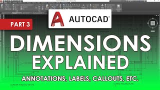 DIMENSIONS and ANNOTATIONS In AutoCAD 2023 Part 3 [upl. by Etnovahs]