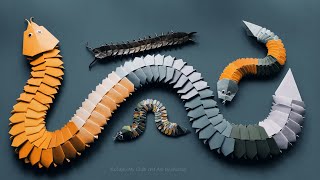 Modular Origami Snakes  Easy DIY paper snakes [upl. by Shafer]