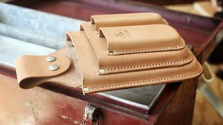 Making a Wet Molded Leather Tool Belt 100 by Hand [upl. by Naffets]