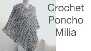 Crochet poncho Milia  free crochet pattern 2022 ASMR  free pattern  how to crochet [upl. by Byrle113]