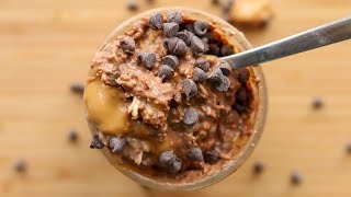 Overnight Oats Recipe CHOCOLATE PEANUT BUTTER Easy Healthy Breakfast Ideas [upl. by Witkin]