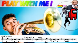 20 MEME SONGS Compilation with Sheet Music on Trumpet [upl. by Bromleigh339]