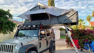 We set up our new Smittybilt Overlander XL Gen 2 Rooftop Tent [upl. by Eddi]