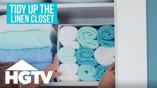 Easy Does It How to Organize Your Linen Closet  HGTV [upl. by Adekam]