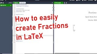 How to create Fractions in LaTeXOverleaf [upl. by Anyala74]