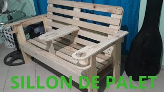 SILLÓN DE PALETS FACIL  How to make DIY pallet bench [upl. by Borman]