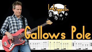 Led Zeppelin  Gallows Pole Bass Tabs amp Tutorial By John paul jones [upl. by Eelesor]