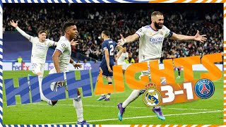 HIGHLIGHTS  Real Madrid 31 PSG  UEFA Champions League [upl. by Anurb122]