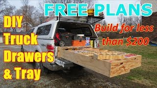 FREEE PLANS DIY Truck Drawer Box and Slideout Tray [upl. by Kant491]