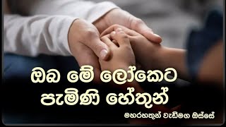 ඔබ මේ ලෝකයට පැමිණි හේතුන් Maharahathun Wedi Maga osse [upl. by Judson]