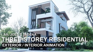 3 STOREY WITH ROOF DECK HOUSE DESIGN NARROW MODERN HOUSE [upl. by Post]