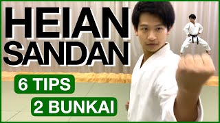 HEIAN SANDAN Kata Tutorial 6 Tips amp 2 Bunkai [upl. by Aztinaj]