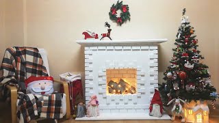 Dekoratif şömine yapımı  Yılbaşı dekorasyon  yapay şömine yapılışı  DIY faux fireplace [upl. by Ramsey269]