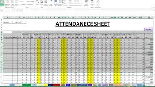 Attendance sheet With percentage [upl. by Yenffad896]