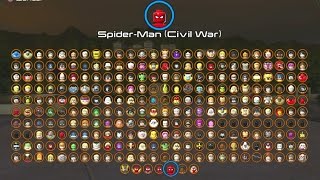 LEGO Marvels Avengers  All Characters W DLC Complete Character Grid [upl. by Gretel58]